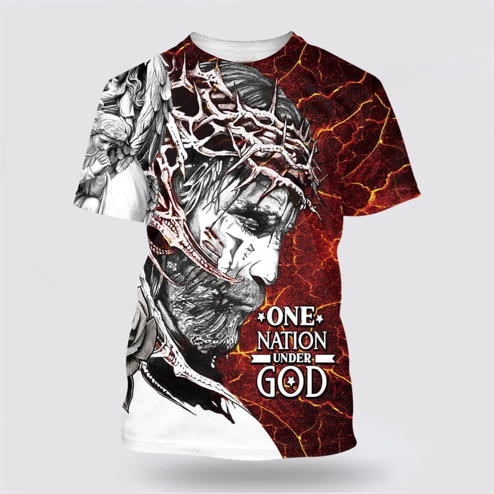 One Nation Under God Jesus All Over Print 3D T Shirt – Gifts For Jesus Lovers