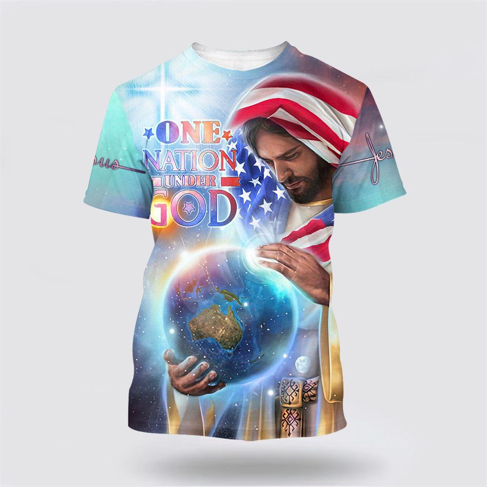 One Nation Under God Jesus American All Over Print 3D T Shirt – Gifts For Christians One Nation Under God Jesus American All Over Print 3D T Shirt – Gifts For Christians