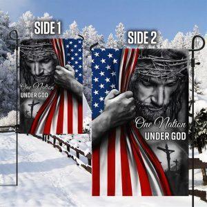 One Nation Under God Jesus Garden Flag&hellip;