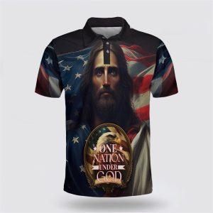 One Nation Under God Jesus Polo Shirt&hellip;