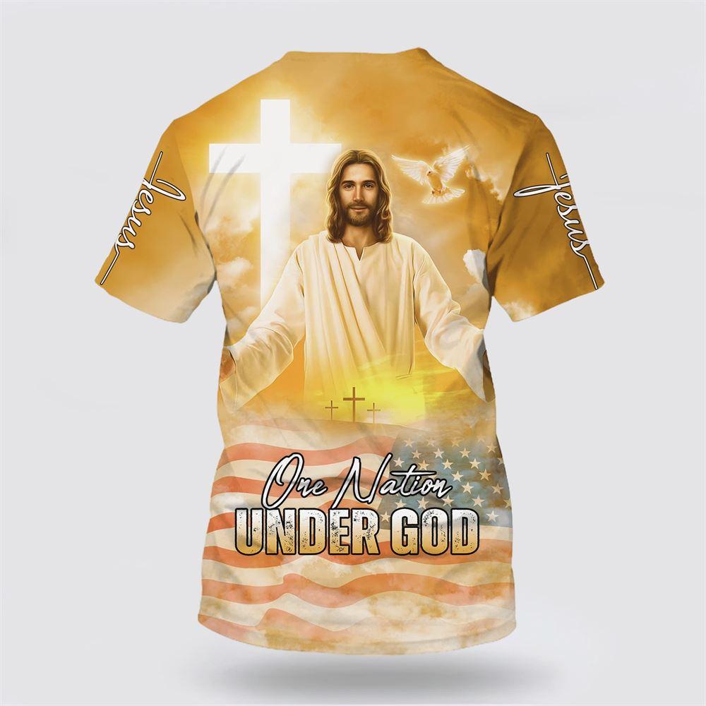 One Nation Under God Shirts Jesus Arms Wide Open All Over Print 3D T Shirt – Gifts For Christians
