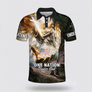 One Nation Under Jesus Christ Polo Shirt… One Nation Under Jesus Christ Polo Shirt…
