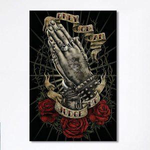 Only God Can Judge Me Canvas Wall Art Christian Wall Canvas Religious Wall Art lzo39u.jpg