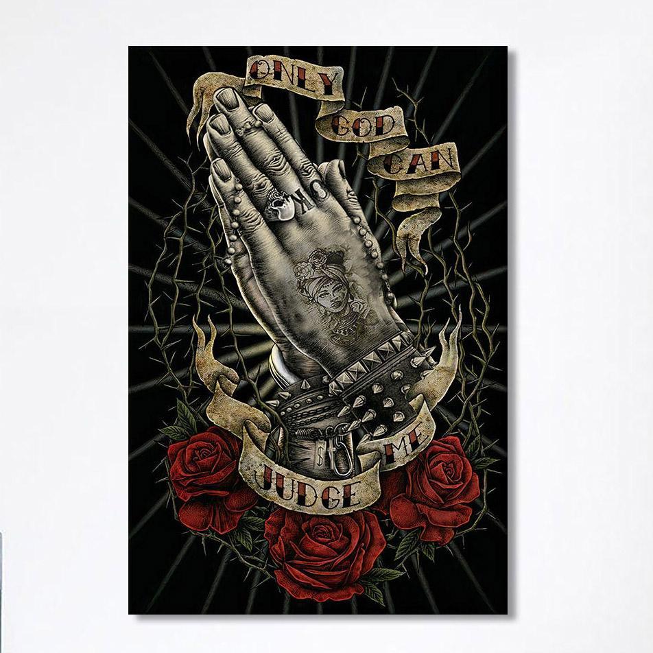 Only God Can Judge Me Canvas Wall Art – Christian Wall Canvas – Religious Wall Art