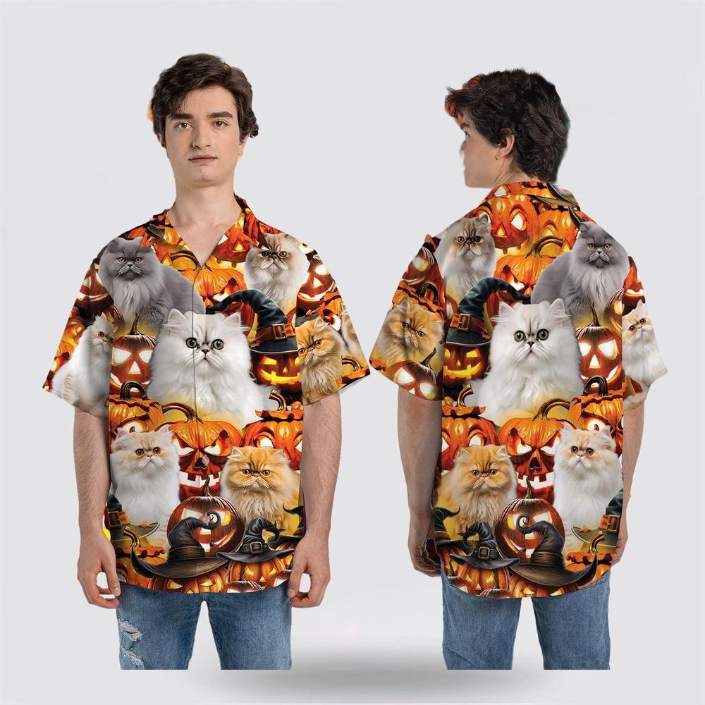 Persian Cat Halloween Pattern Hawaiian Shirt – Gift For Cat Lover