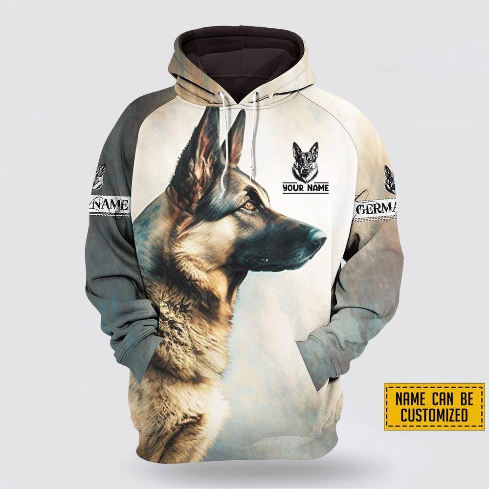 Personalized German Shepherd  All Over Print Hoodie Shirt – Gift For Dog Lover