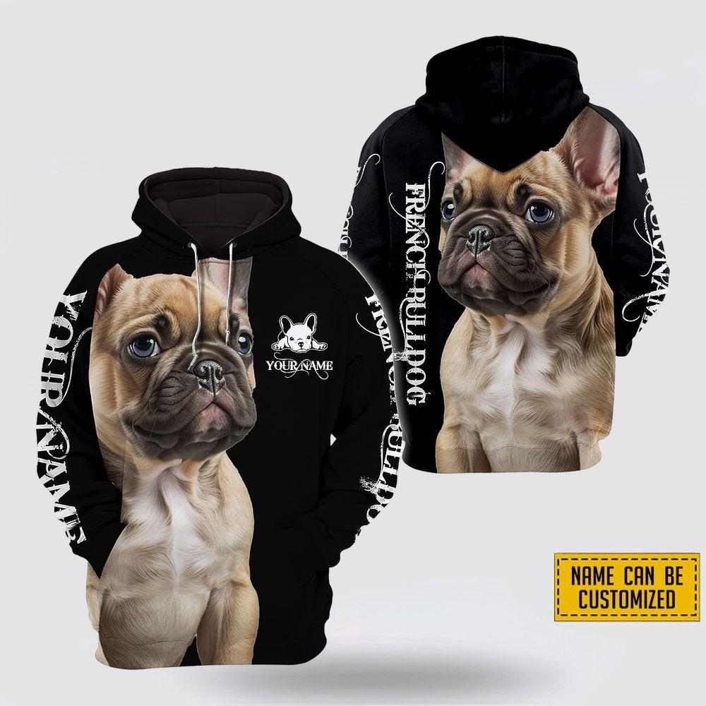 Personalized Name French Bulldog All Over Print Hoodie Shirt – Gift For Dog Lover
