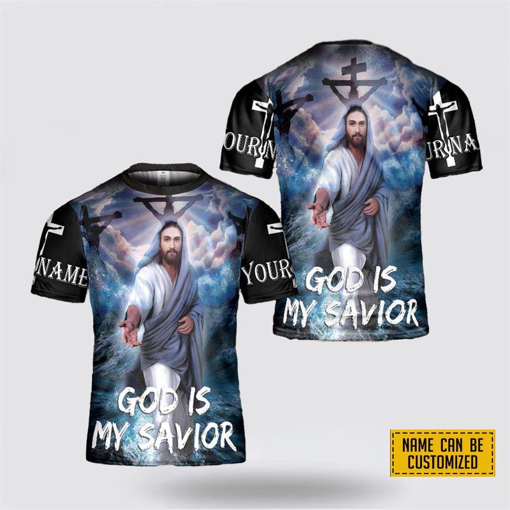 Personalized Name God Is My Savior Take My Hand Jesus All Over Print 3D T Shirt – Gifts For Jesus Lovers
