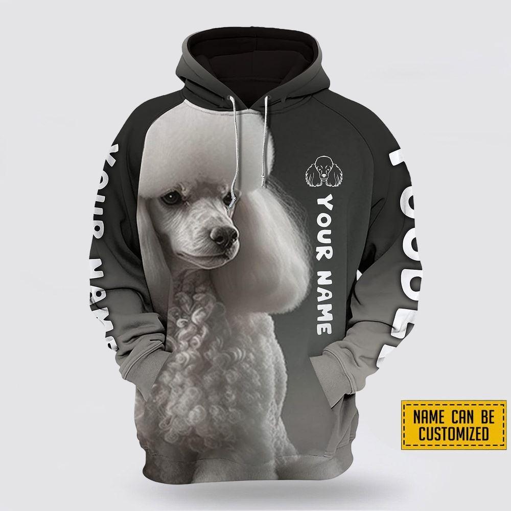 Personalized Name Poodle White All Over Print Hoodie Shirt – Gift For Dog Lover