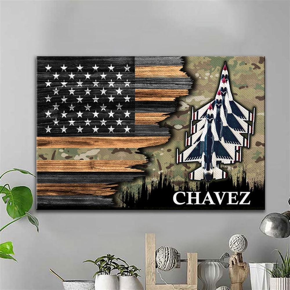 Personalized Name US Air Force Half Flag Plane Canvas Wall Art – Gift For Military Personnel Personalized Name US Air Force Half Flag Plane Canvas Wall Art – Gift For Military Personnel