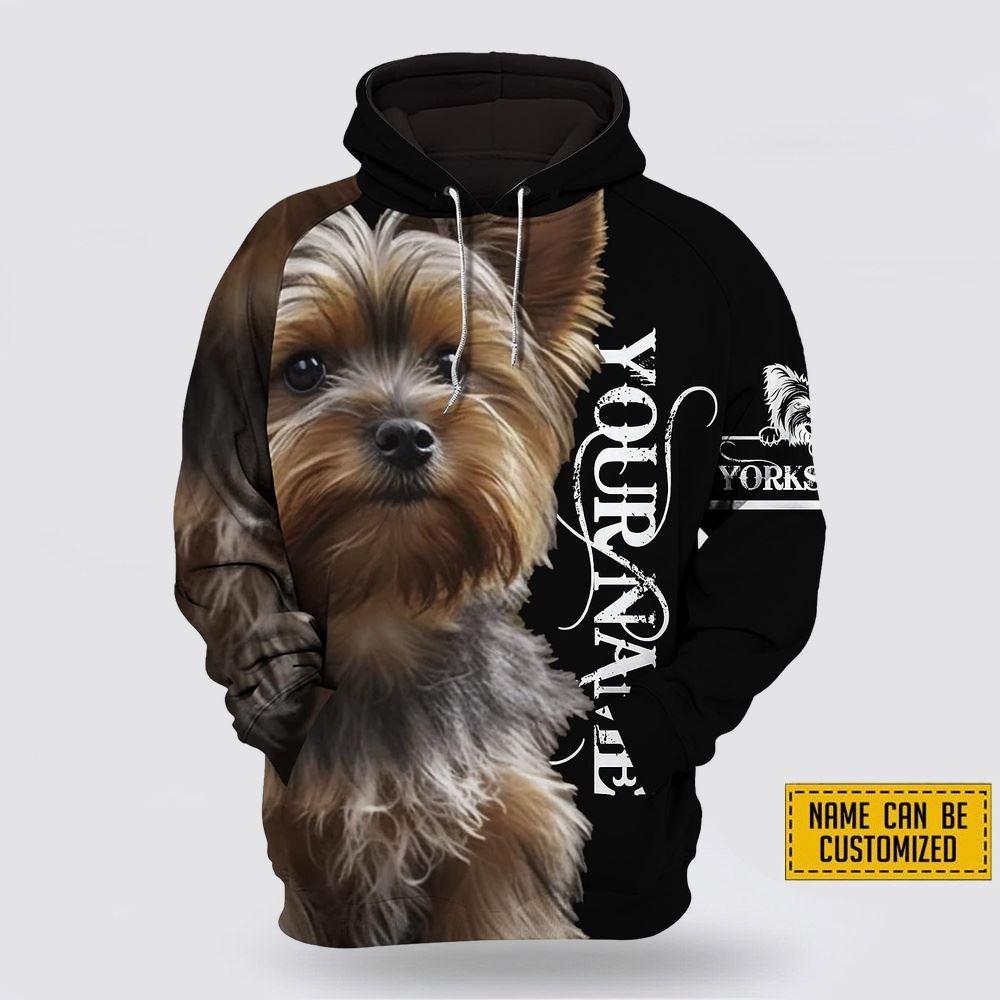 Personalized Name Yorkshire Terrier Dog All Over Print Hoodie Shirt – Gift For Dog Lover