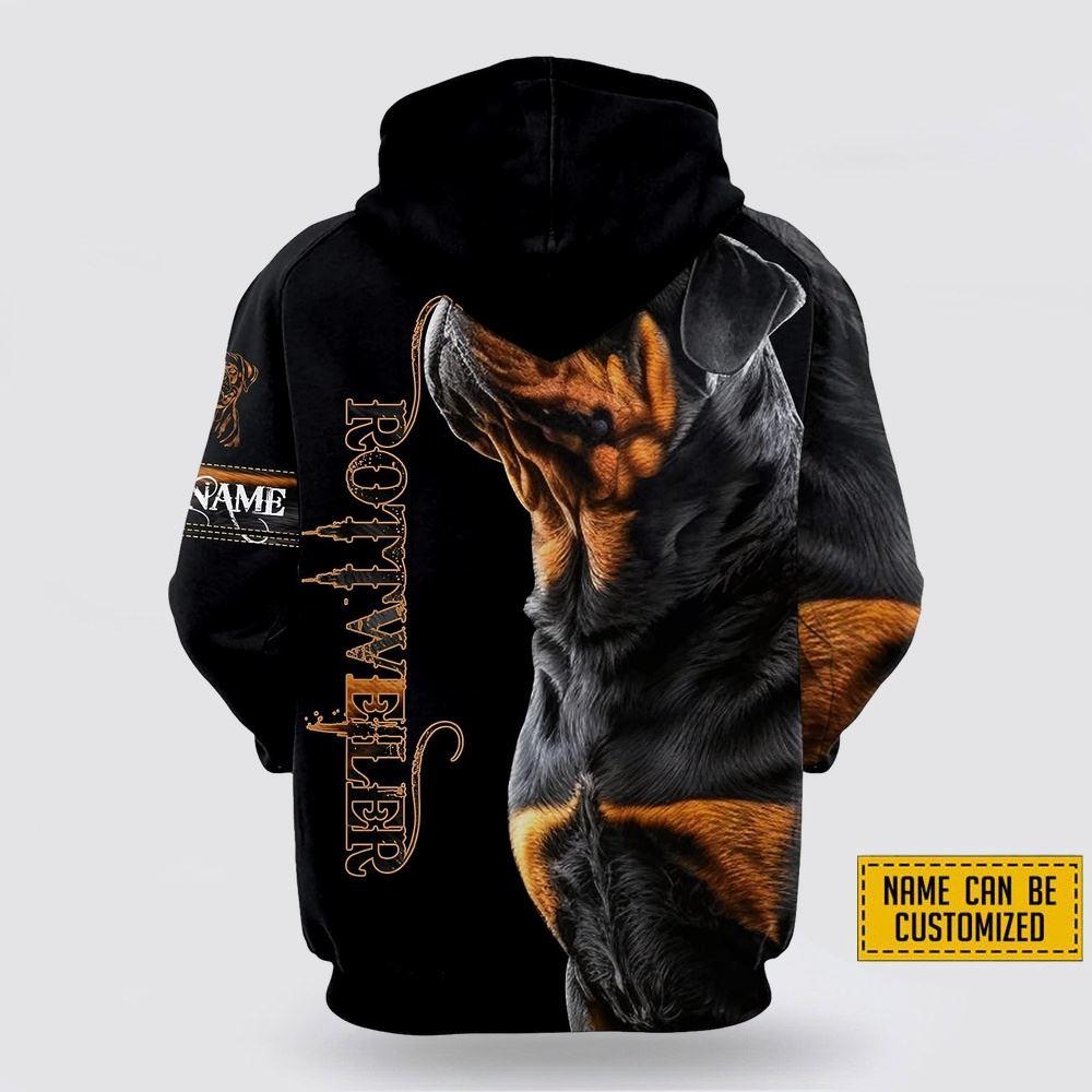 Personalized Rottweiler All Over Print Hoodie Shirt – Gift For Dog Lover