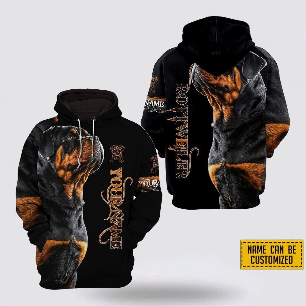 Personalized Rottweiler All Over Print Hoodie Shirt – Gift For Dog Lover