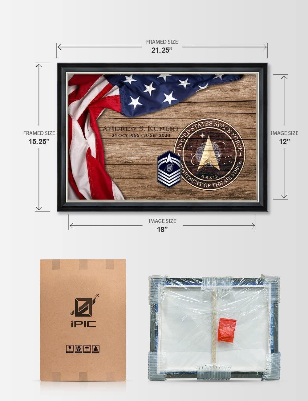 Personalized US Air Force Rustic American Flag MMXIX  US Space Force Framed Canvas Wall Art – Gift For Military Personnel