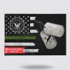 Personalized US Navy Canvas Print With Veteran Black And White Paintings 4th of July Navy Canvas Wall Art – Gift For Military Personnel