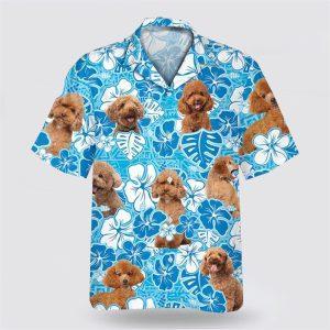 Poodle On Blue Flower Background Hawaiin Shirt&hellip;