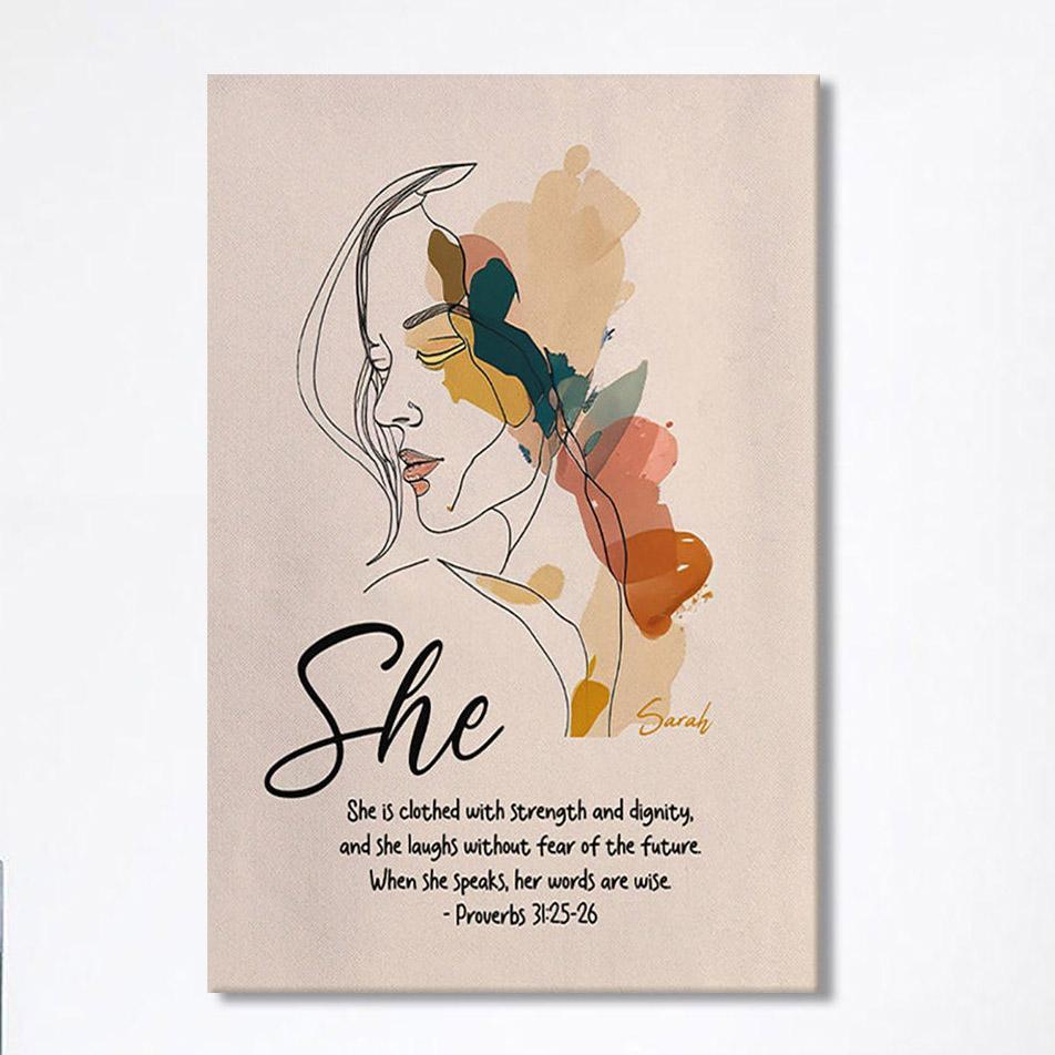 Proverbs 315-6 When She Speaks, Her Words Are Wise Personalized Canvas Wall Art – Religious Wall Art – Bible Canvas Art Proverbs 315-6 When She Speaks, Her Words Are Wise Personalized Canvas Wall Art – Religious Wall Art – Bible Canvas Art