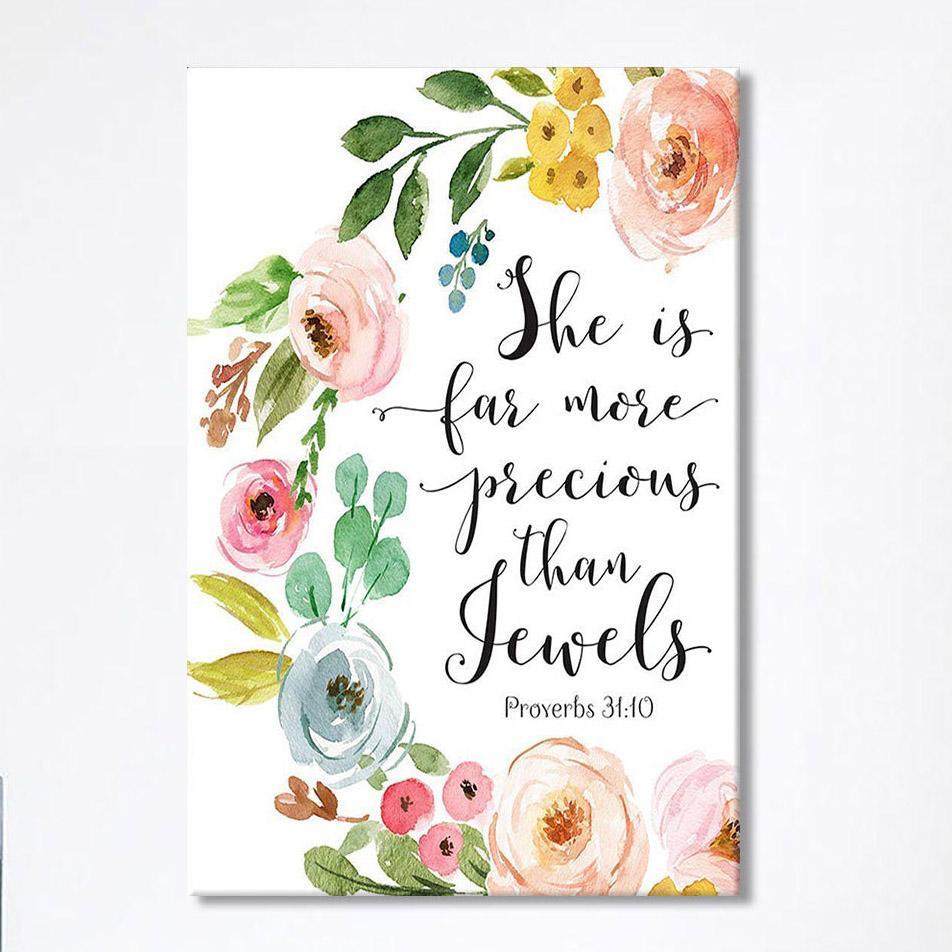 Proverbs 31 10 – She Is More Precious Than Jewels Canvas Prints – Christian Wall Art Canvas Proverbs 31 10 – She Is More Precious Than Jewels Canvas Prints – Christian Wall Art Canvas