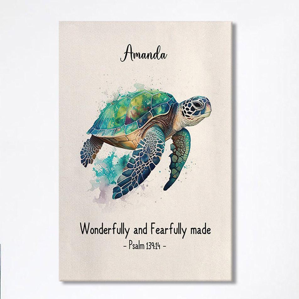 Psalm 13914 Wonderfully And Fearfully Made Personalized Canvas Wall Art – Religious Wall Art – Bible Canvas Art