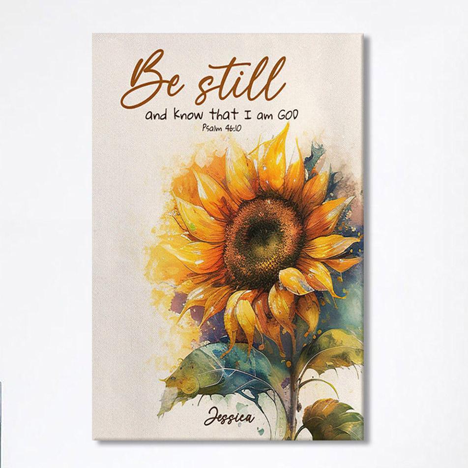Psalm 4610 Be Still And Know That I Am God Personalized Canvas Wall Art – Religious Wall Art – Bible Canvas Art