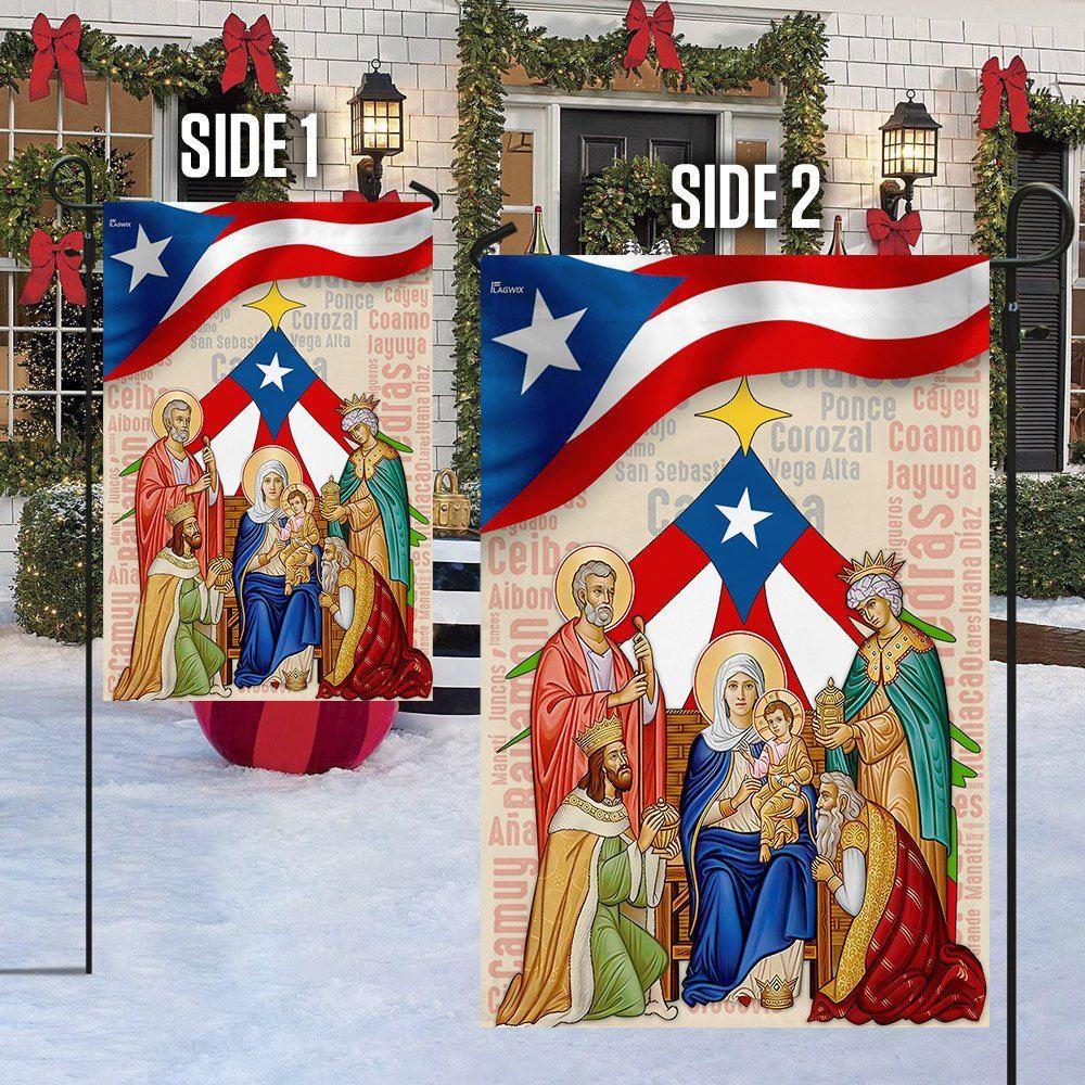 Puerto Rico Three Wise Men Nativity of Jesus Flag – Christmas Flag Outdoor Decoration