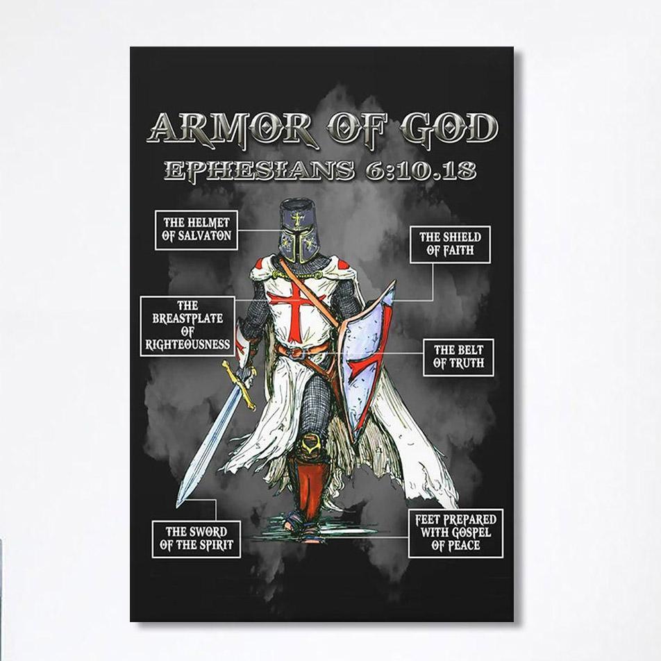 Put On The Full Armor Of God Warrior Of Christ Canvas Wall Art – Christian Home Decor – Religious Art