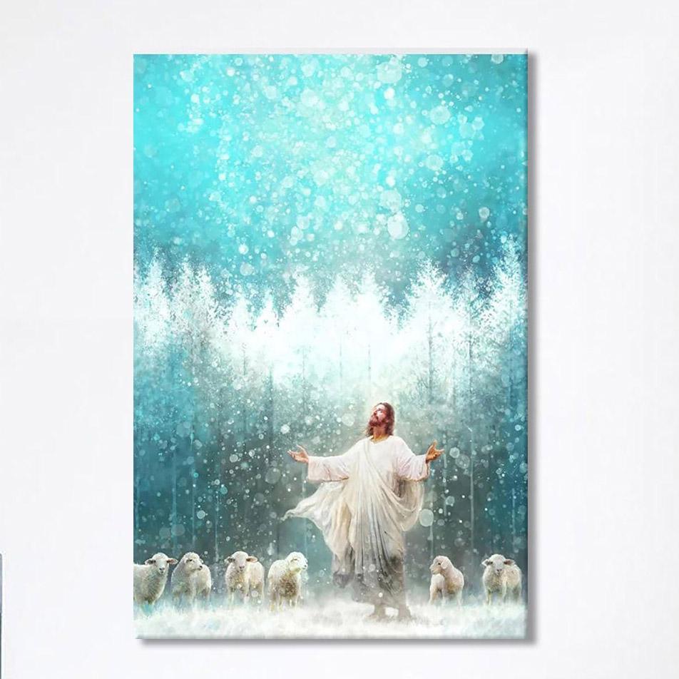 Radiance Jesus And Sheep Canvas Prints – Jesus Christ Canvas Art – Christian Wall Decor
