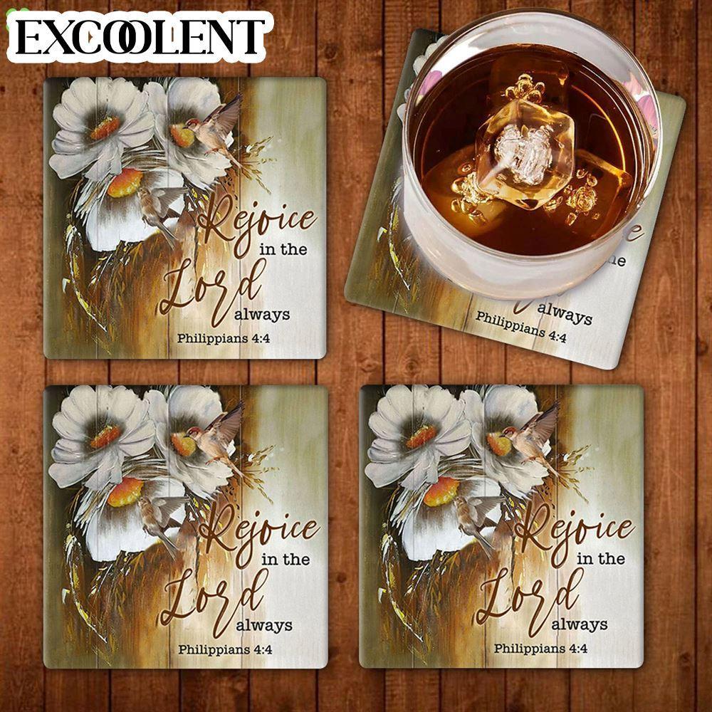 Rejoice In The Lord Always Philippians 44 Stone Coasters – Coasters Gifts For Christian Rejoice In The Lord Always Philippians 44 Stone Coasters – Coasters Gifts For Christian