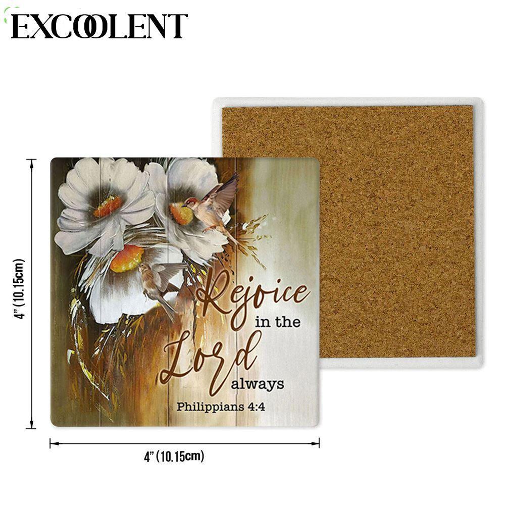 Rejoice In The Lord Always Philippians 44 Stone Coasters – Coasters Gifts For Christian Rejoice In The Lord Always Philippians 44 Stone Coasters – Coasters Gifts For Christian