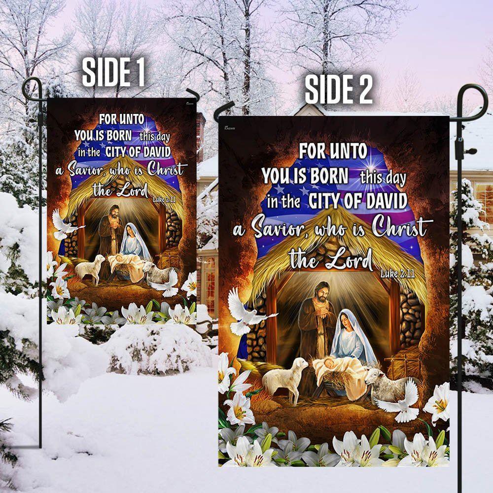Religious Nativity Christian Flag For Unto You Is Born This Day A Savior Who Is Christ The Lord Flag – Christmas Flag Outdoor Decoration