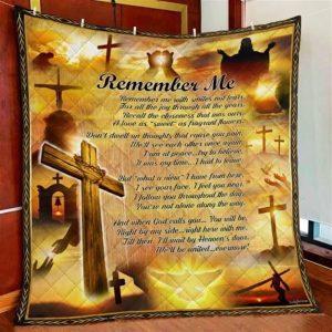 Remember Me God Jesus Cross Christian Quilt&hellip;
