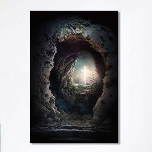 Resurrection Light Empty Tomb With Crucifix Dawn&hellip;