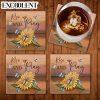 Rise Up And Pray Butterfly Sunflower Stone Coasters – Coasters Gifts For Christian