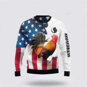 Rooster American Flag Ugly Christmas Sweater –&hellip;
