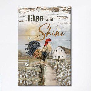 Rooster White Flower Field Sunset Rise And&hellip;