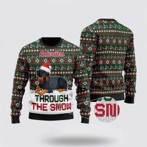 Rottweilers Through The Snow Christmas Ugly Sweater&hellip;