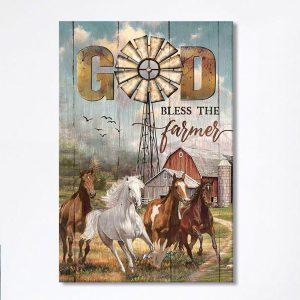 Running Horses God Bless The Farmer Canvas&hellip;