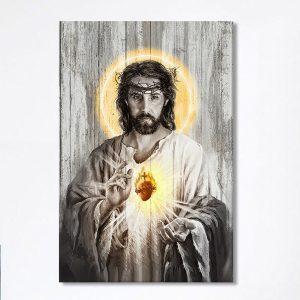 Sacred Heart Of Jesus Canvas Print- Christian&hellip;