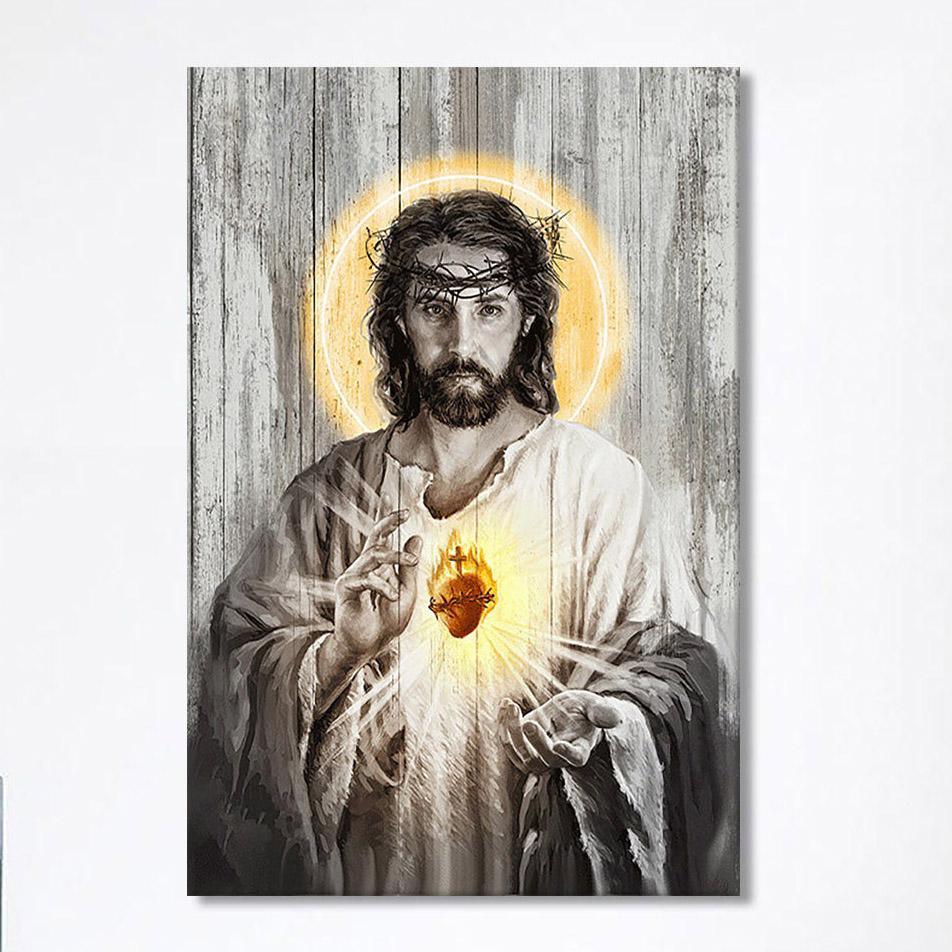 Sacred Heart Of Jesus Canvas Print- Christian Wall Art Canvas Home Decor Sacred Heart Of Jesus Canvas Print- Christian Wall Art Canvas Home Decor
