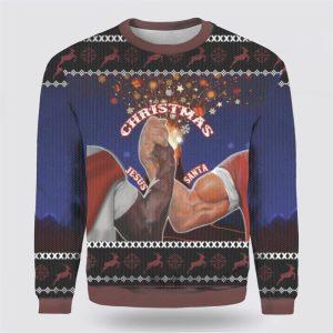 Santa And Jesus Ugly Christmas Sweater –&hellip;