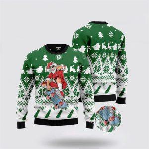 Santa Claus Skateboarding Ugly Christmas Sweater –&hellip;