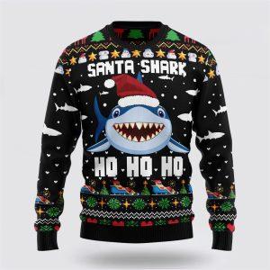 Santa Shark Ho Ho Ho Ugly Christmas Sweater Sweater Gifts For Pet Lover 1 dijbym.jpg