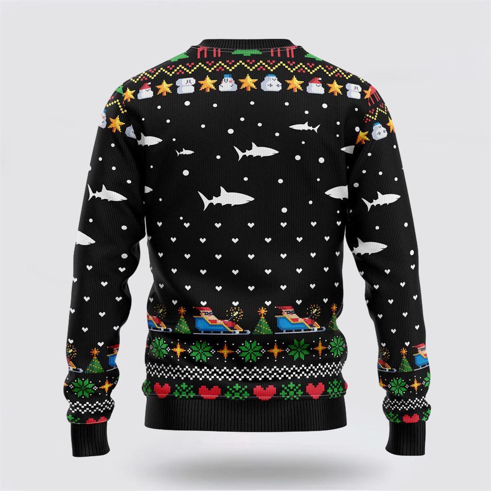Santa Shark Ho Ho Ho Ugly Christmas Sweater – Sweater Gifts For Pet Lover