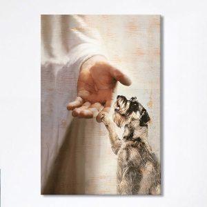 Schnauzer Dog Jesus Take My Hand Canvas&hellip;