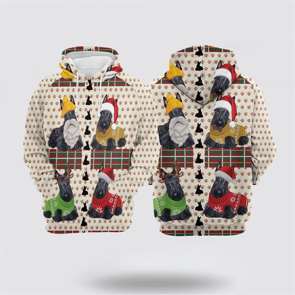 Scottish Terrier Christmas All Over Print 3D Hoodie – Pet Lover Christmas Hoodie