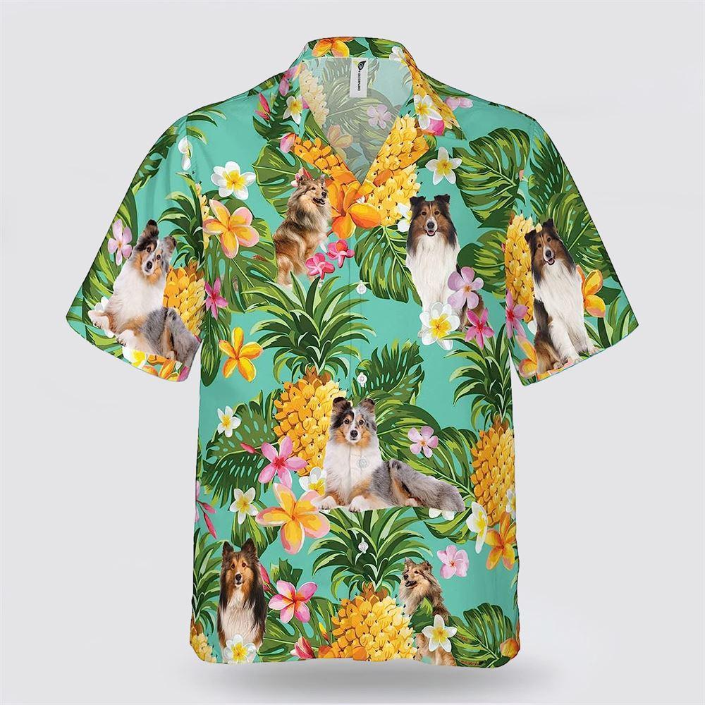 Sheepdog On The Flower BananaTropic Background Hawaiian Shirt – Pet Lover Hawaiian Shirts