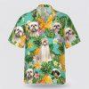 Shih Tzu Dog Leaves Green Tropic Pattern Hawaiian Shirt – Gift For Dog Lover