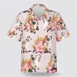 Siamese Cat With Pink Flower tropic Pattern&hellip;