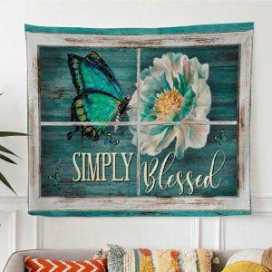 Simply Blessed Tapestry Wall Art Butterfly Camellia&hellip;