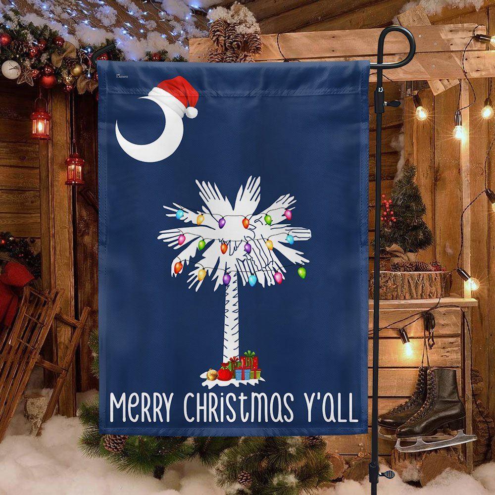 South Carolina Christmas Flag Merry Christmas Y’all – Christmas Flag Outdoor Decoration